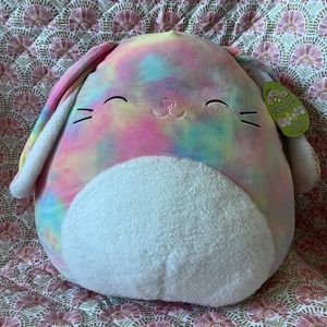 Candy Squishmallow - 16” Pink Tie Dye Bunny Squishmallows Plush Easter Gift